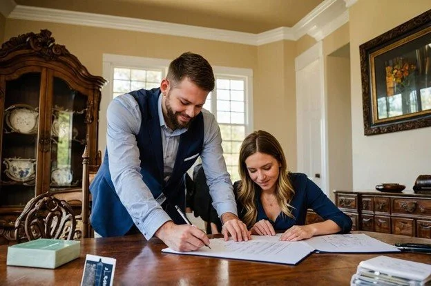 Homeowner reviewing a painting contractor certificate of insurance