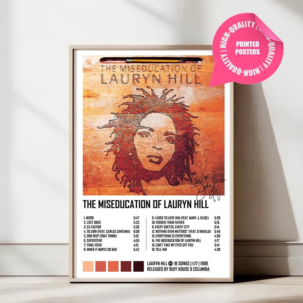 Lauryn Hill “The Miseducation of Lauryn Hill” Poster – High-Quality Satin Print, Neo-Soul Music Wall Art, Multiple Sizes (8x12 to 24x36), Unframed