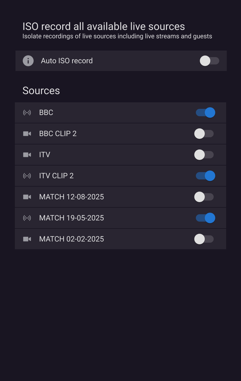 ISO recording 