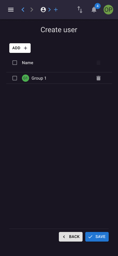 Create user mobile