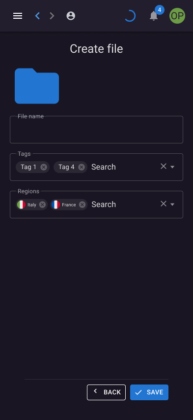 Create file mobile