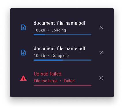 Uploads and downloads