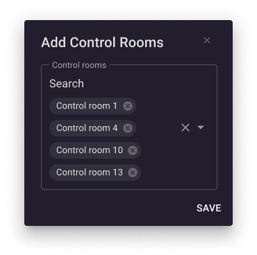 Adding control rooms pop out