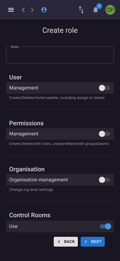 Create role mobile
