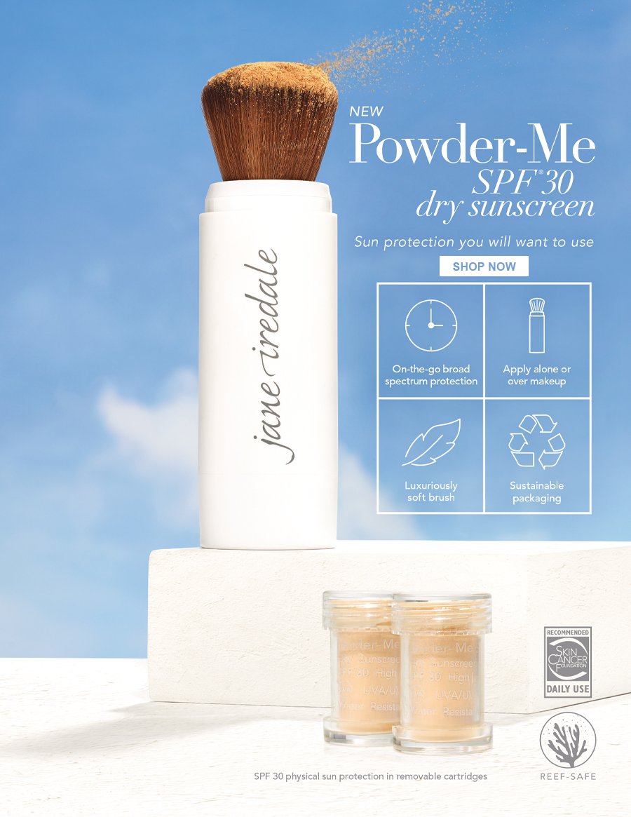 Jane Iredale refillable spf foundation brush infographic for B2B.