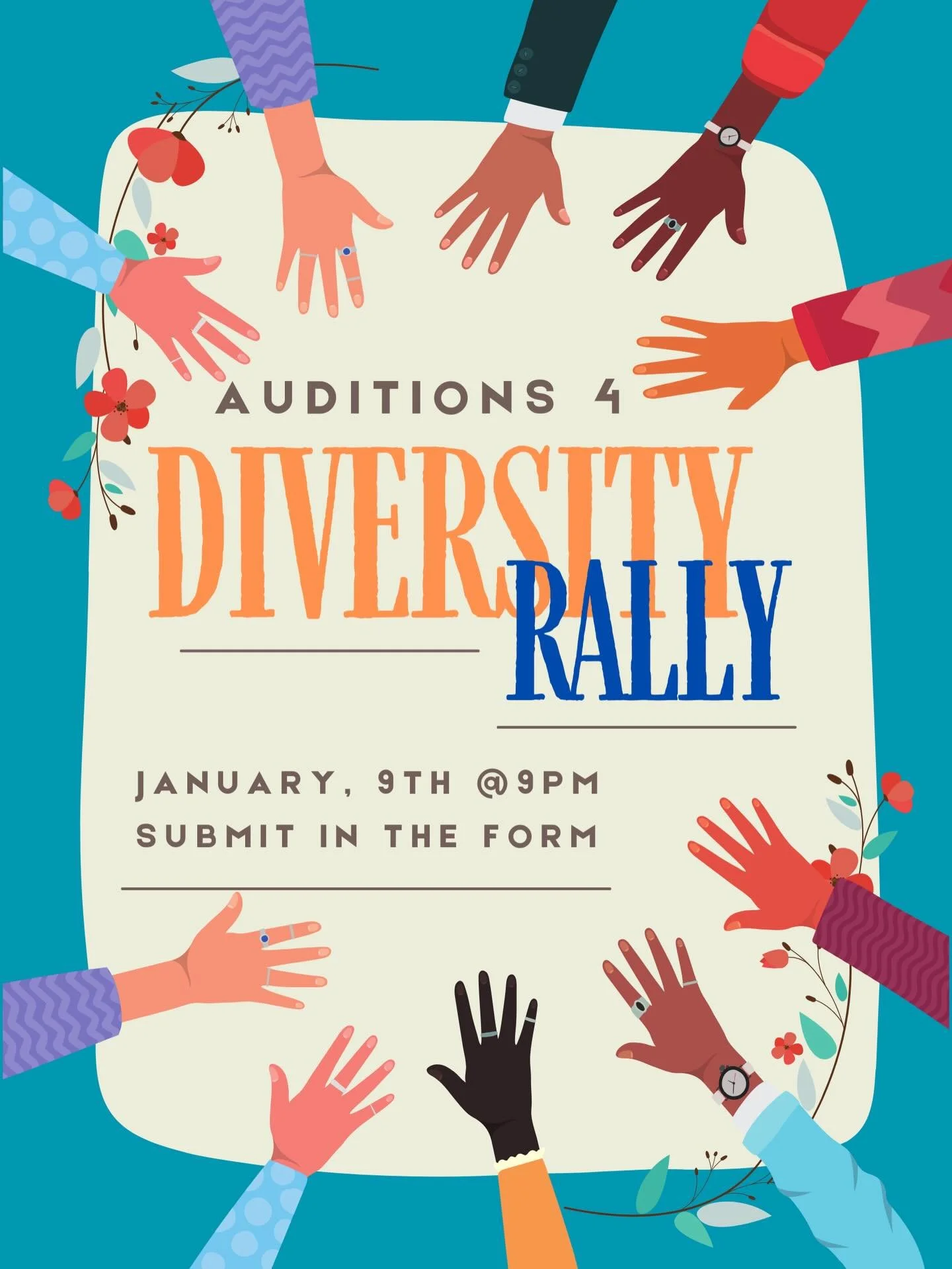 Link to audition form: https://docs.google.com/forms/d/e/1FAIpQLSeIncep7Klc9yhv8xAcdrxLdWiL9OeOYY8Kc22a5TYGw9t64A/viewform?pli=1&amp;authuser=0