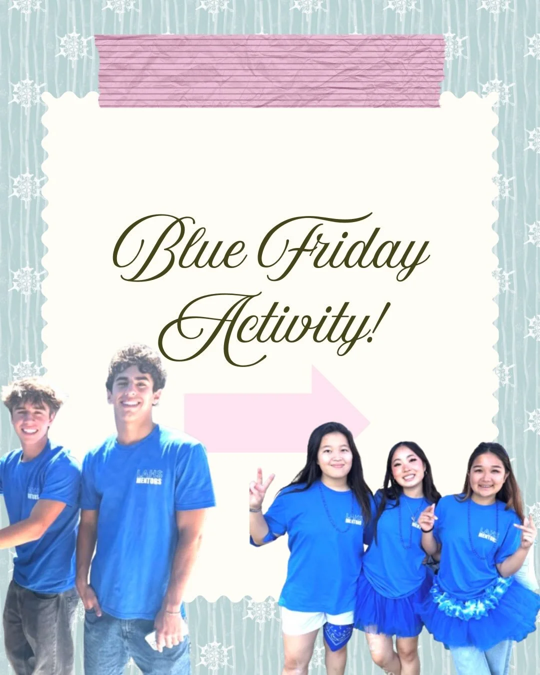 Eagles! It&rsquo;s Blue Friday this Friday! 💙 Make sure to come decked out in blue and come to the quad to make pipe cleaner flowers 💐 and get chocolate!! 🍫