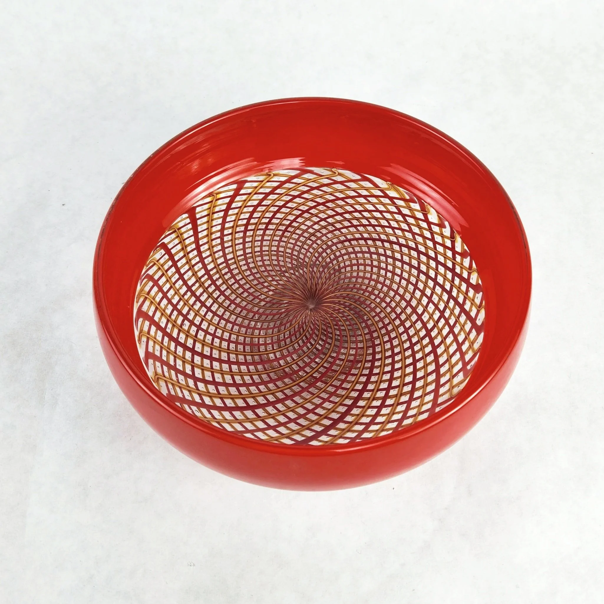 Red Reticello Bowl