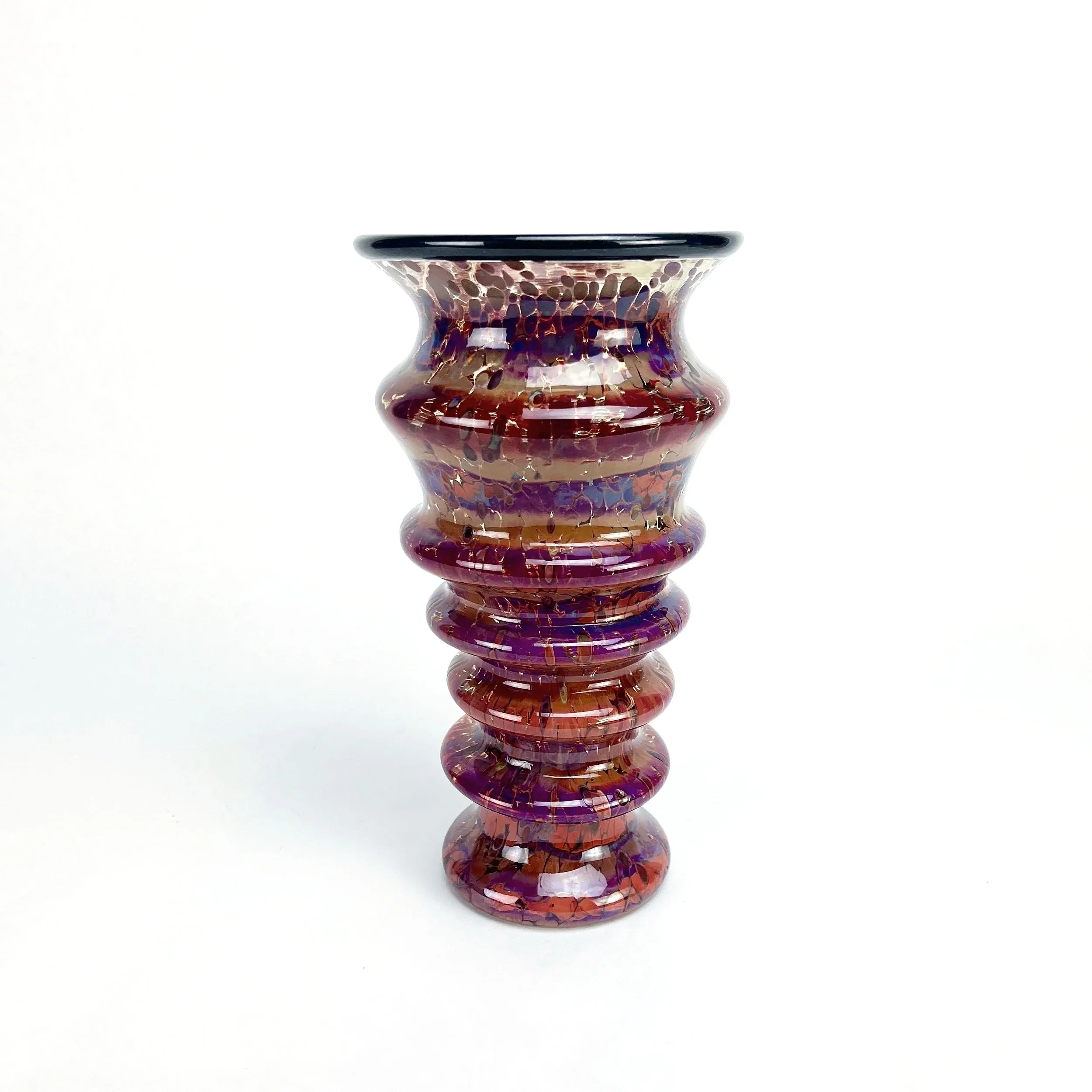 Magenta Spiral Ribbed Vase by Terry Baker