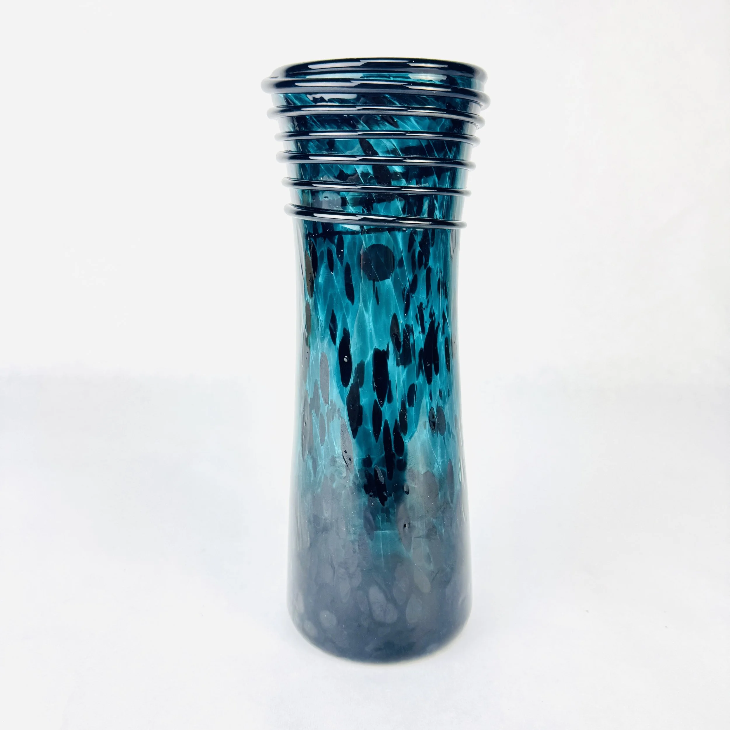 Dark Teal Spiral Vase by Devan Cole