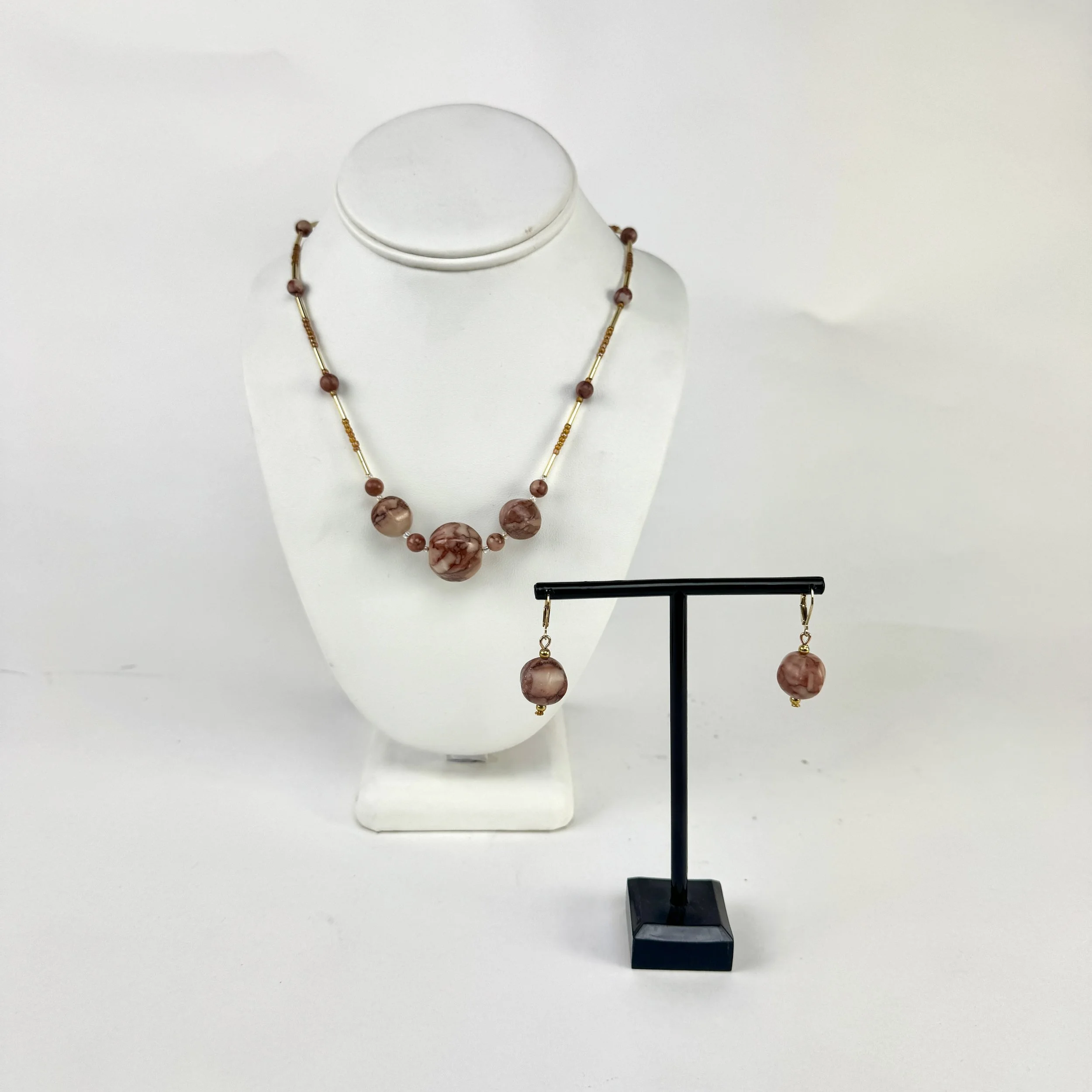 Flower Jasper Necklace and Earring Set by Cindy's Jewelry