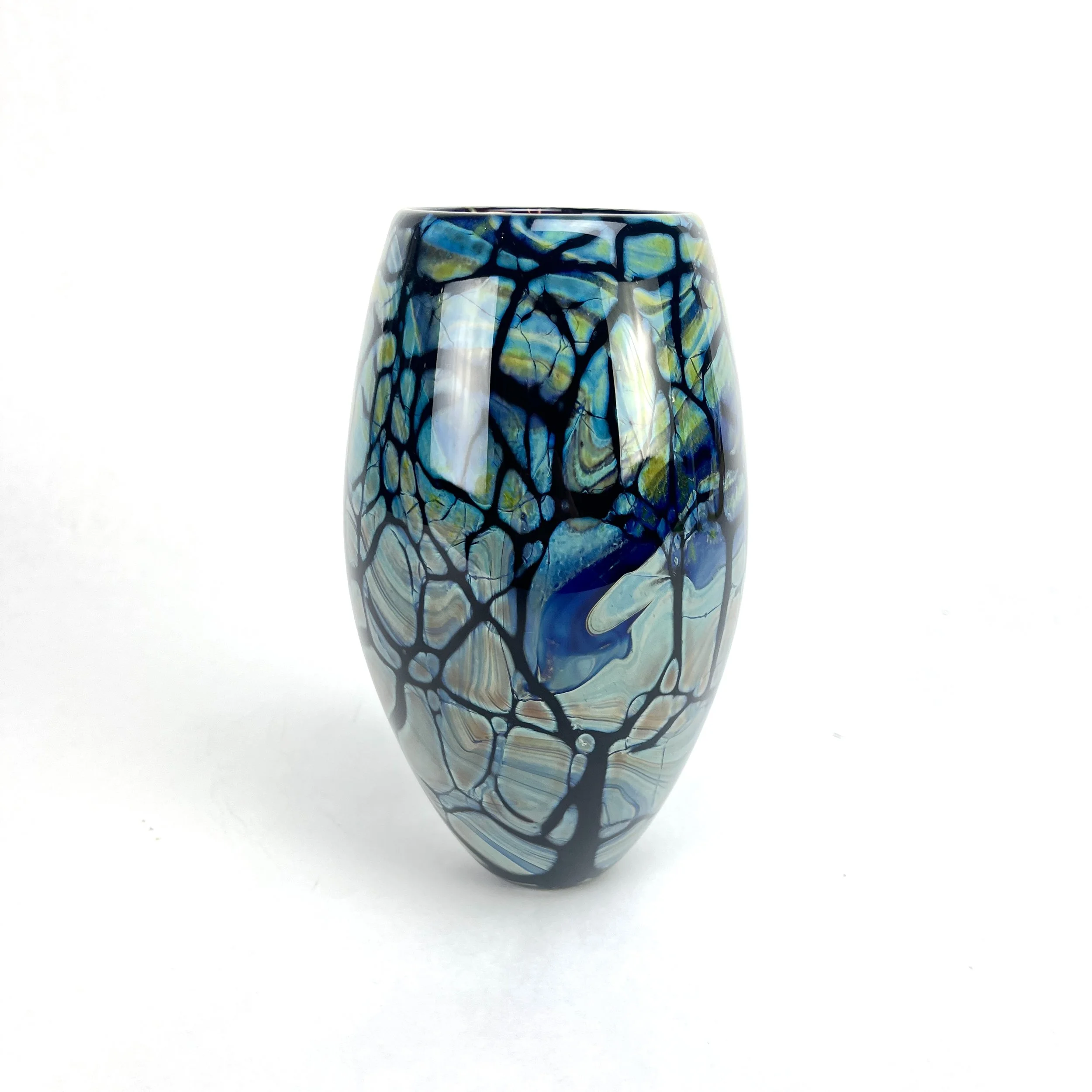 Blue and Green Fractured Vase by Terry Baker