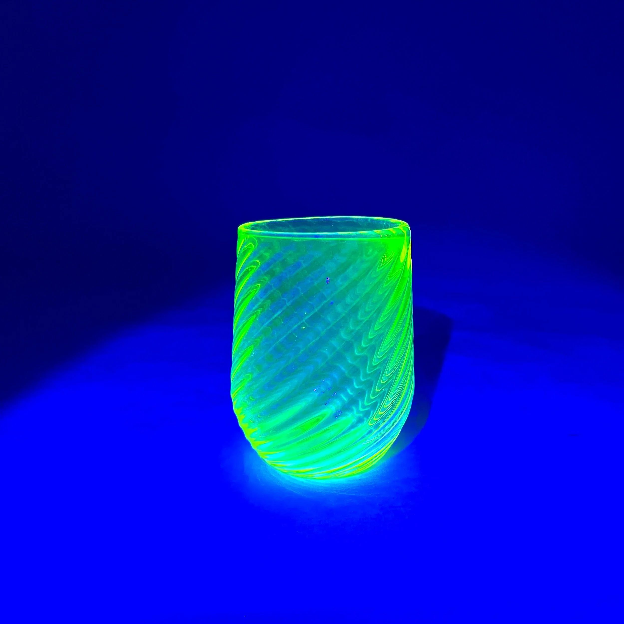 Uranium Stemless Twisted Wine Glass by Cristian Maldonado