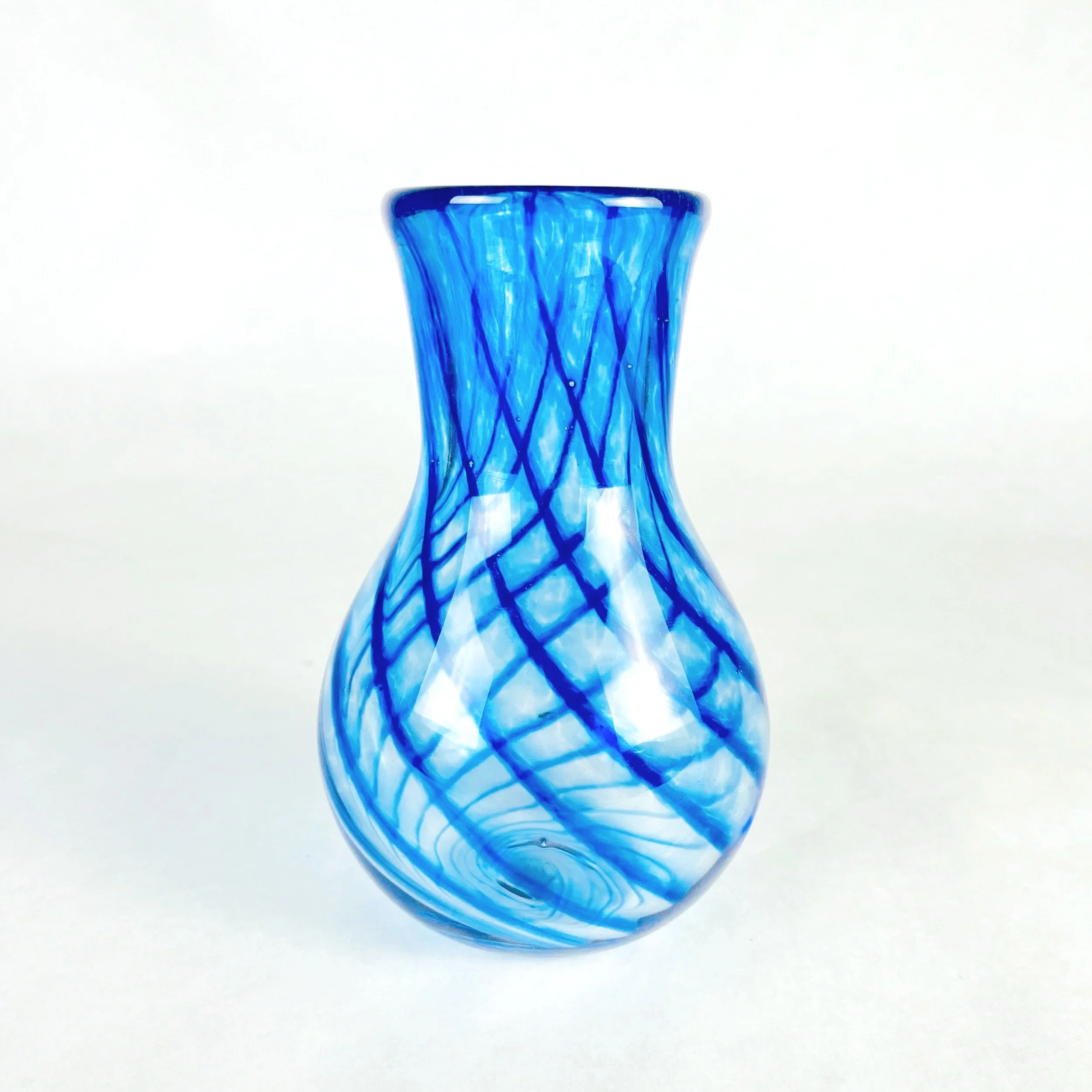 Small Blue Optic Translucent Vase by Greg Vriethoff