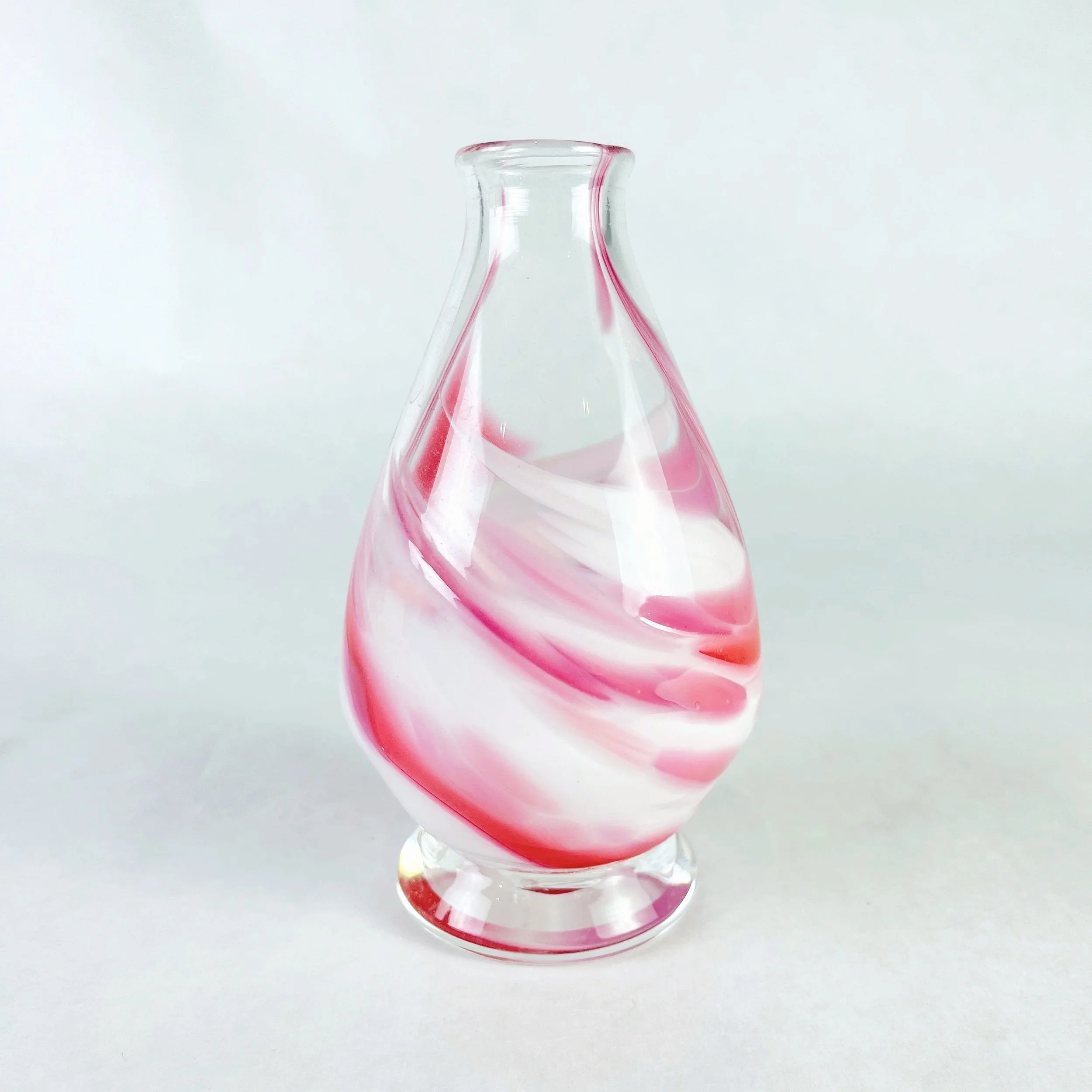 Smal Pink Color Splash Vase with Foot by Paige Browning