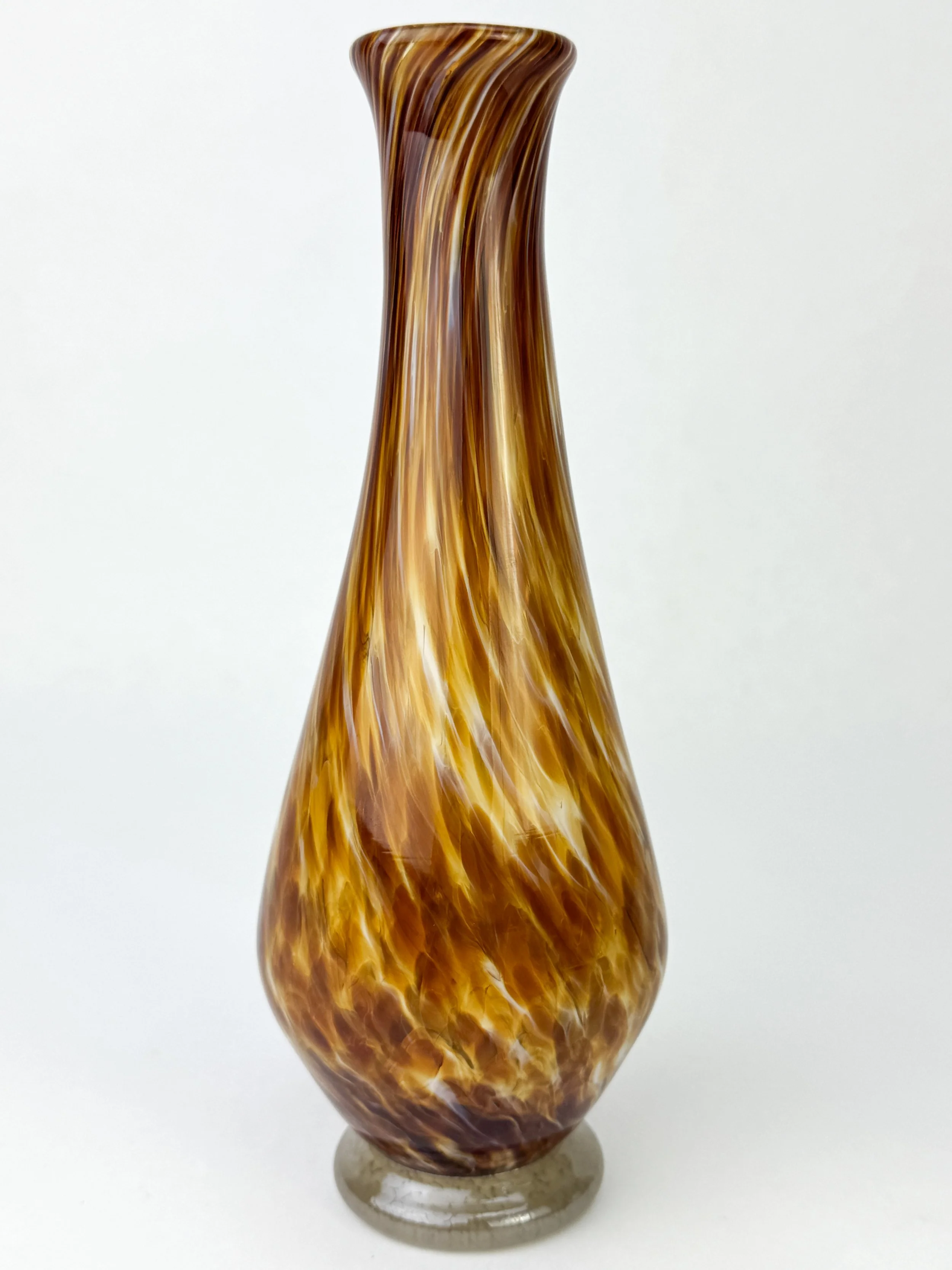 Feathered Amber Teardrop Vase by Paige Browning