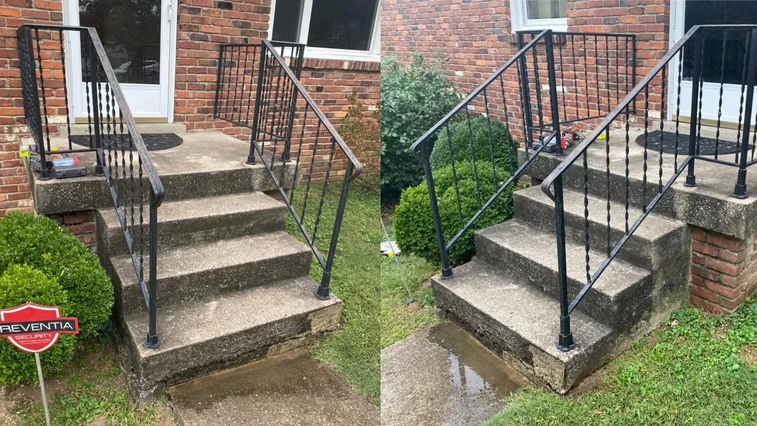 Concrete steps before pressure washing by To-Do List Pros