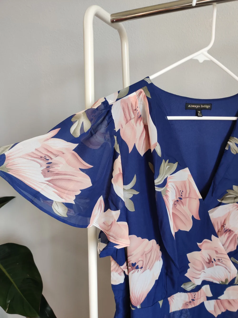 Always Indigo Floral Dress  From The Hanger