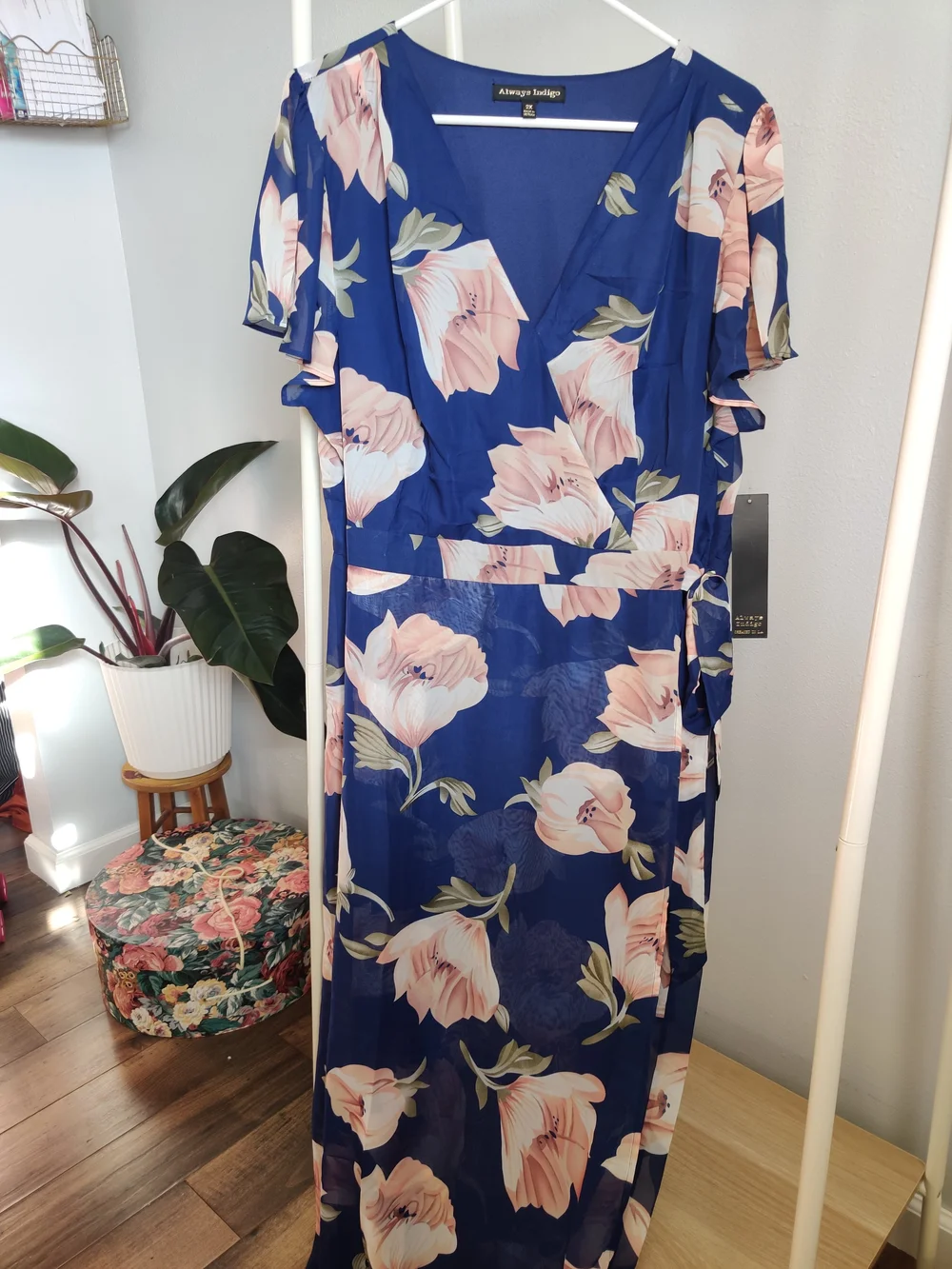 Always Indigo Floral Dress — From The Hanger