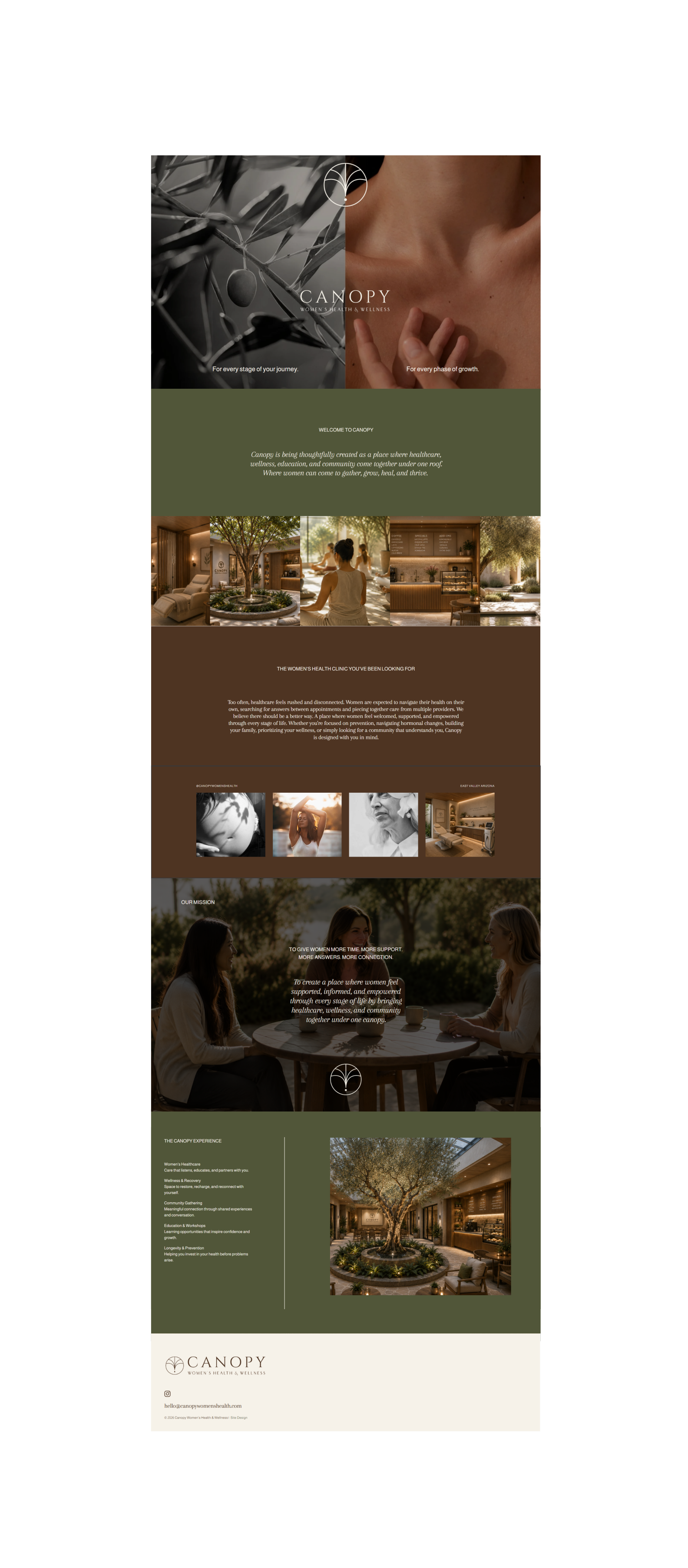womens health clinic startup website design