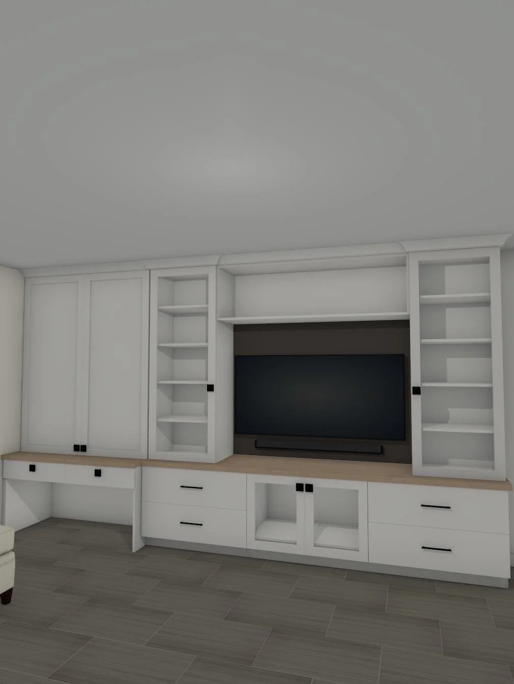 Lake Forest Entertainment center and workspace