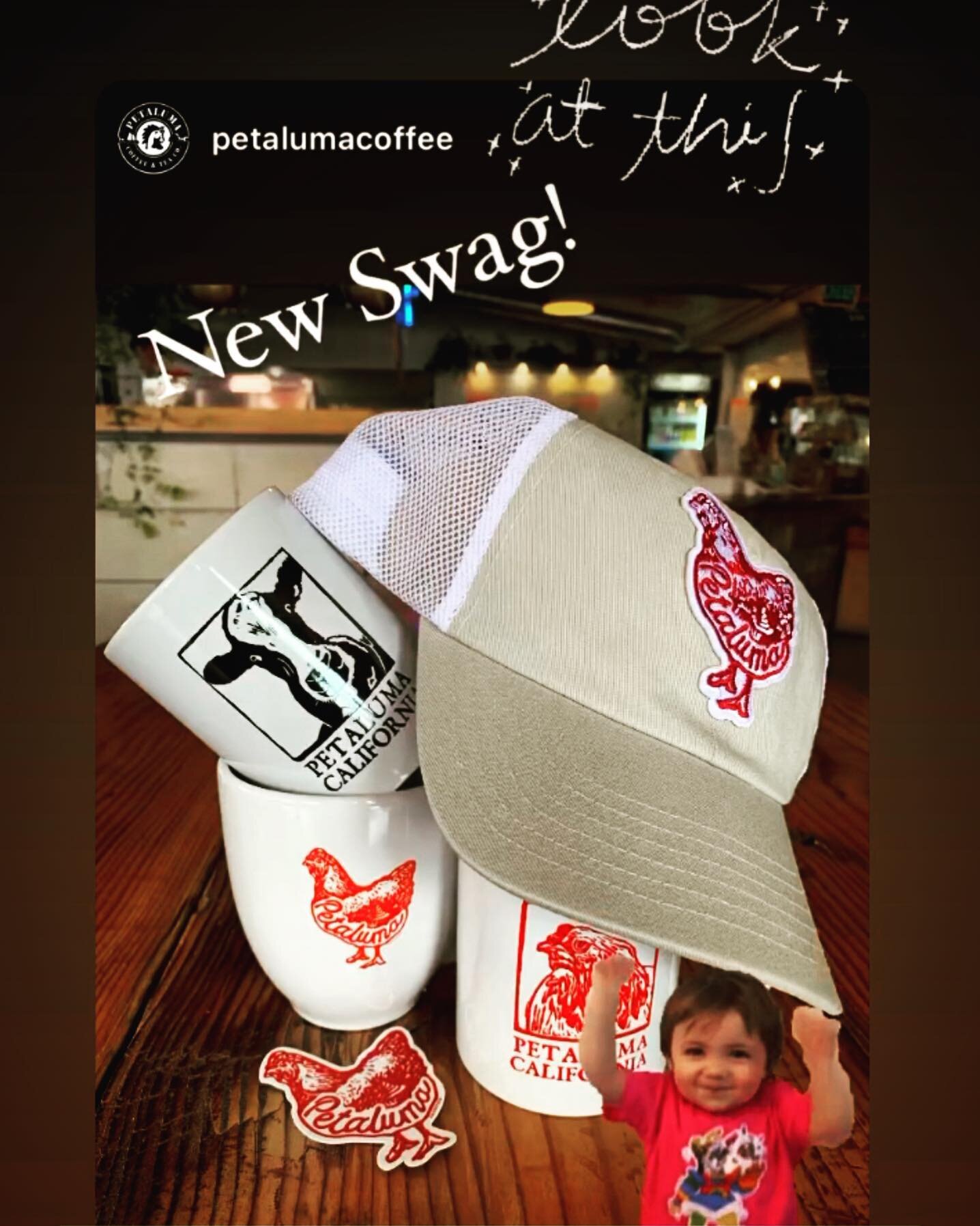 Yay! Thanks to @petalumacoffee for picking up some of your favorites!! You can now purchase mugs, stickers and hats at their retail space in downtown Petaluma! And while you&rsquo;re there, pick up some of their amazing coffee beans to make the perfe