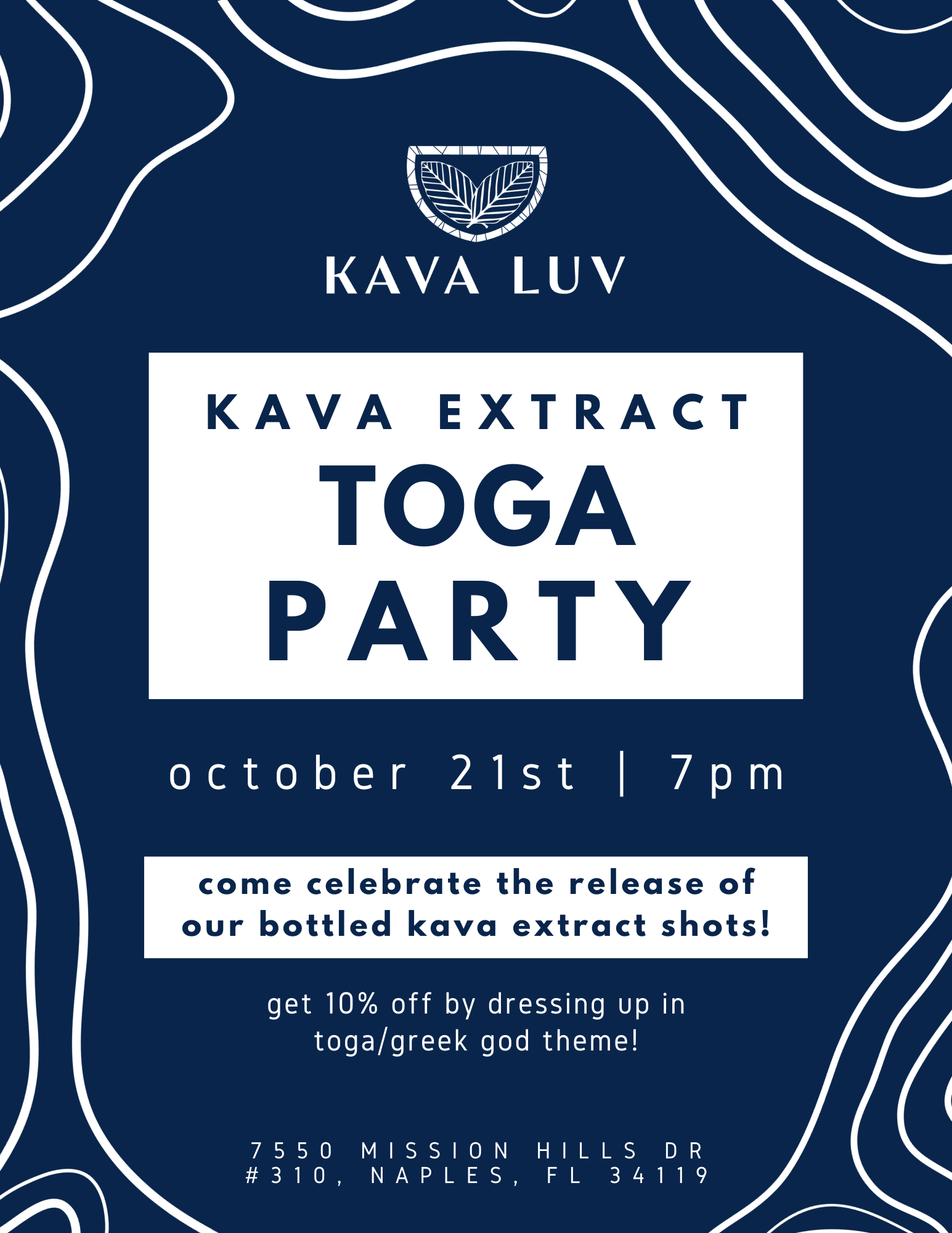 Kava luv’s blissful bula release party: embracing your inner greek GOd
