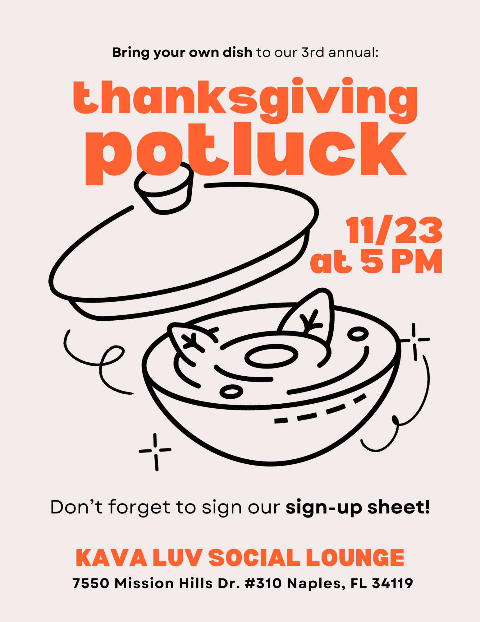 Giving Thanks Together: Kava Luv's Heartwarming Thanksgiving Potluck