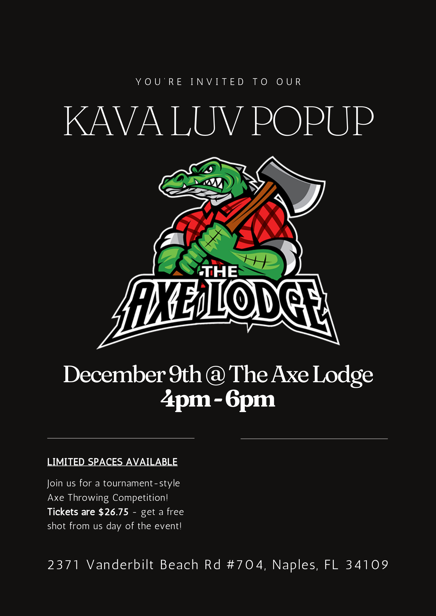 Unleash Your Inner Warrior: Kava Luv X Axe Lodge