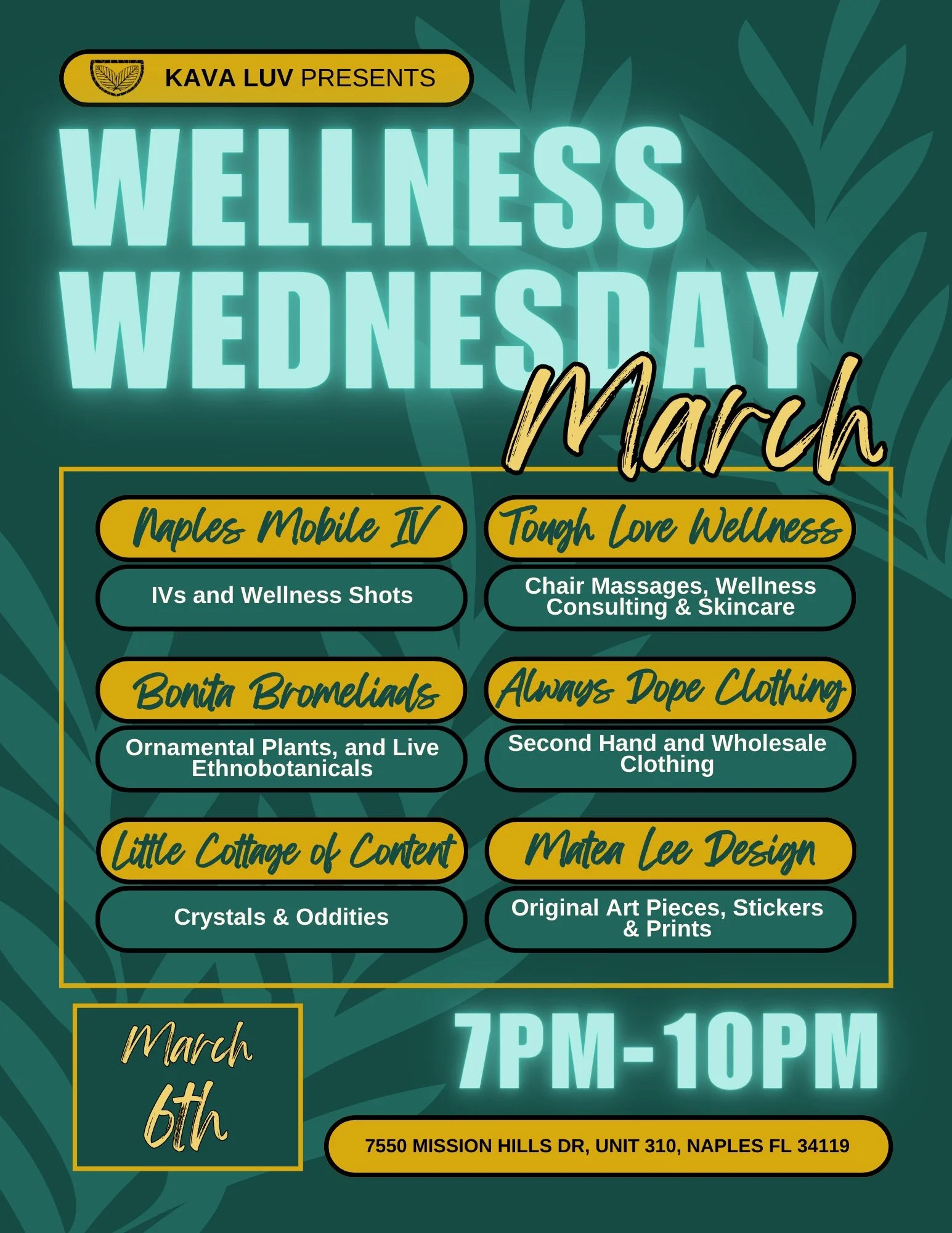 Discover Wellness and Community: Wellness Wednesday at Kava Luv 