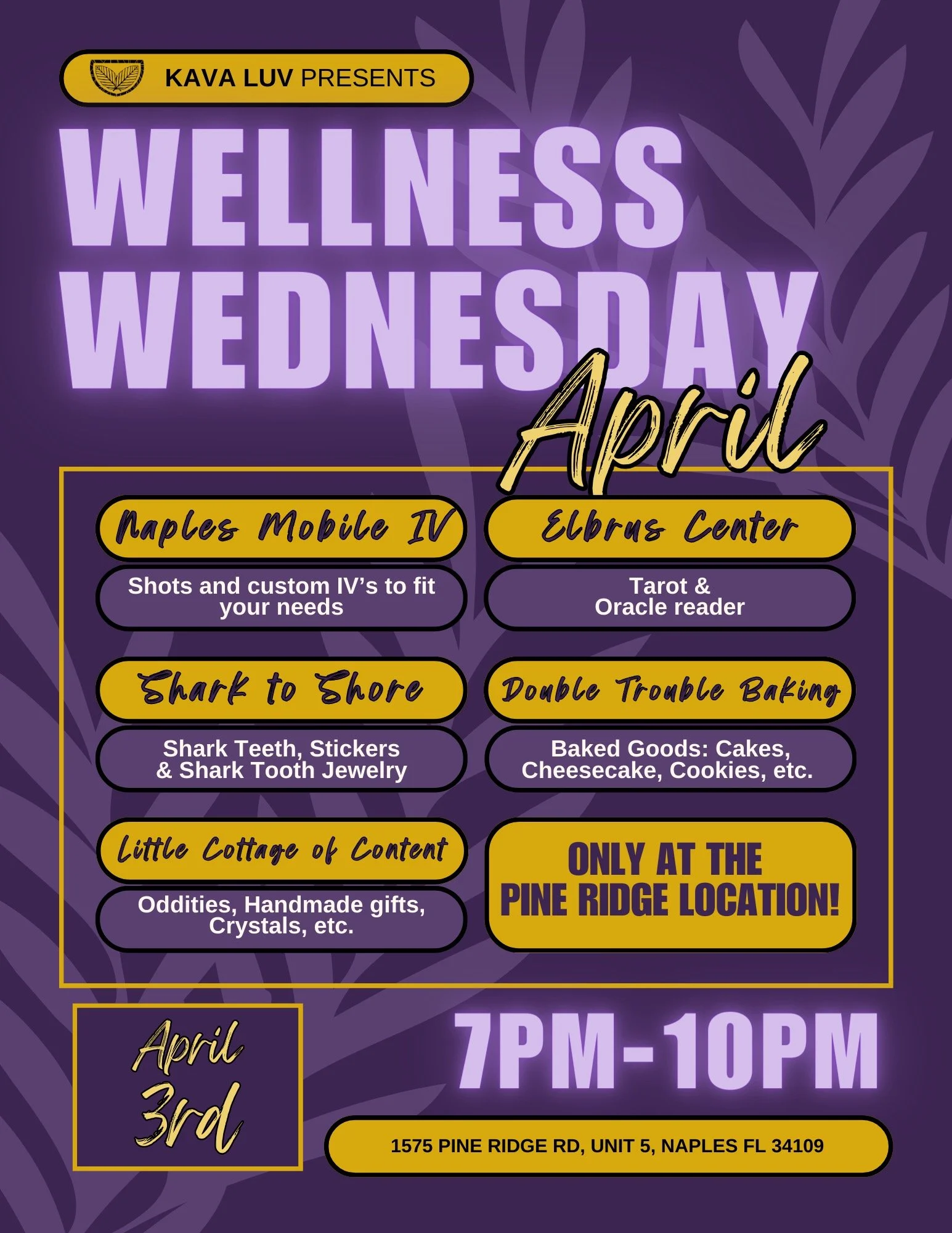 Dive into Wellness Wednesday at Kava Luv's Second Location!