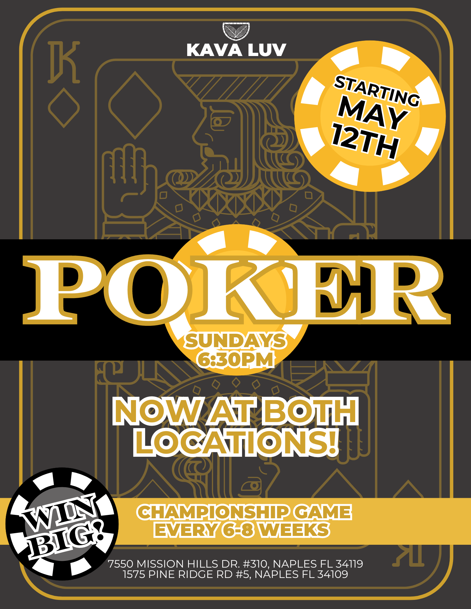 Poker Nights at Kava Luv's Second Location!