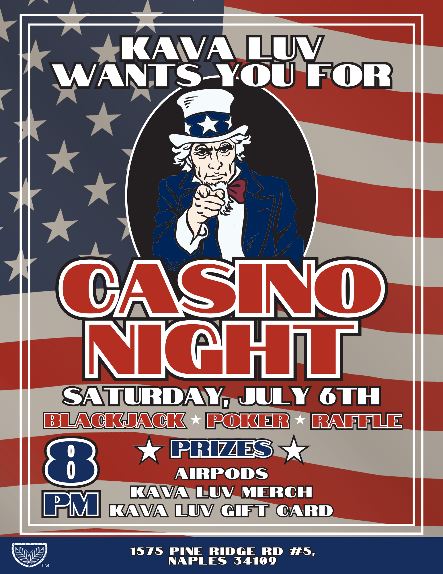 Play Your Odds at Kava Luv’s Casino Night!