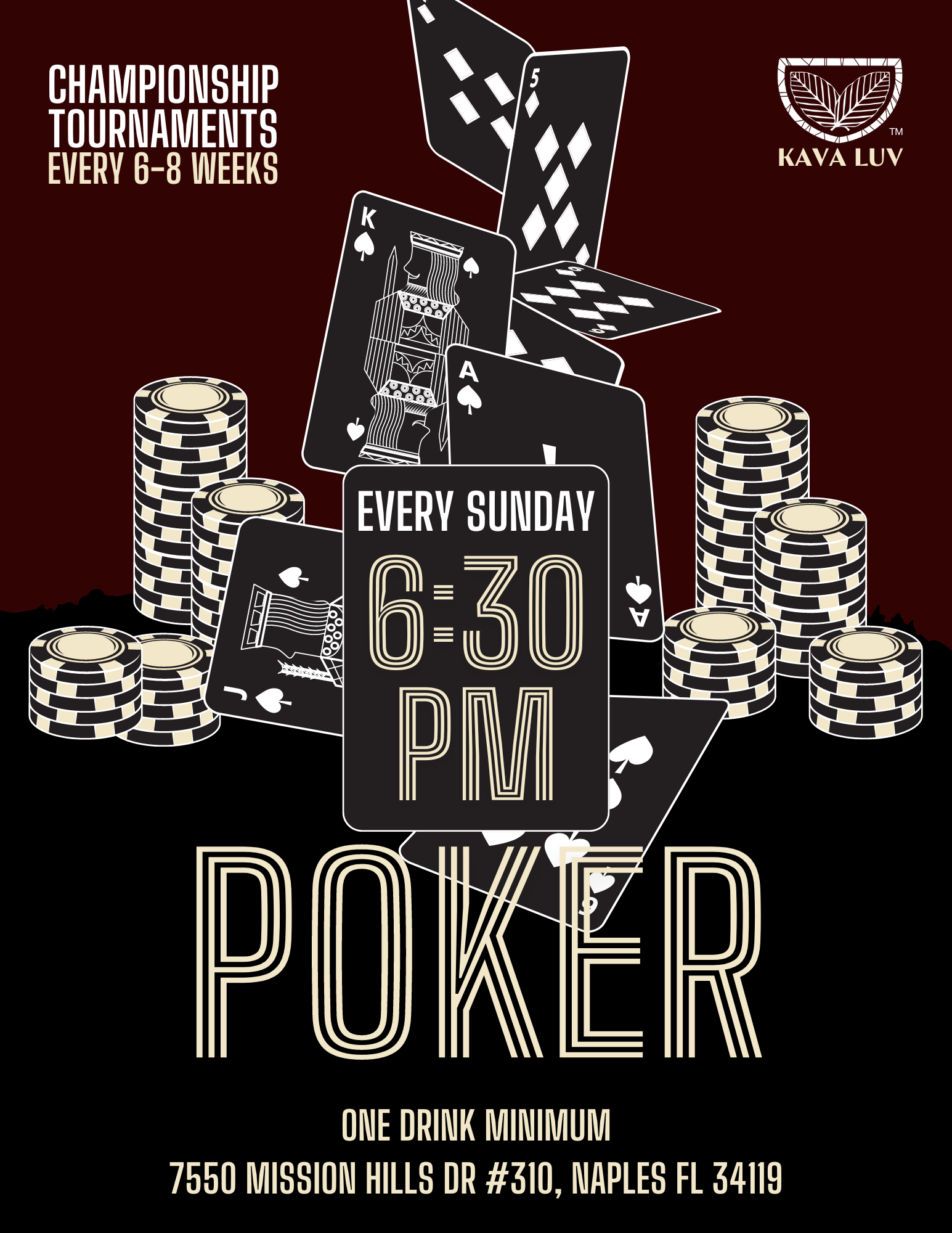 Join Us for Poker Night at Kava Luv – Champions Tournament Countdown Begins! (Copy)