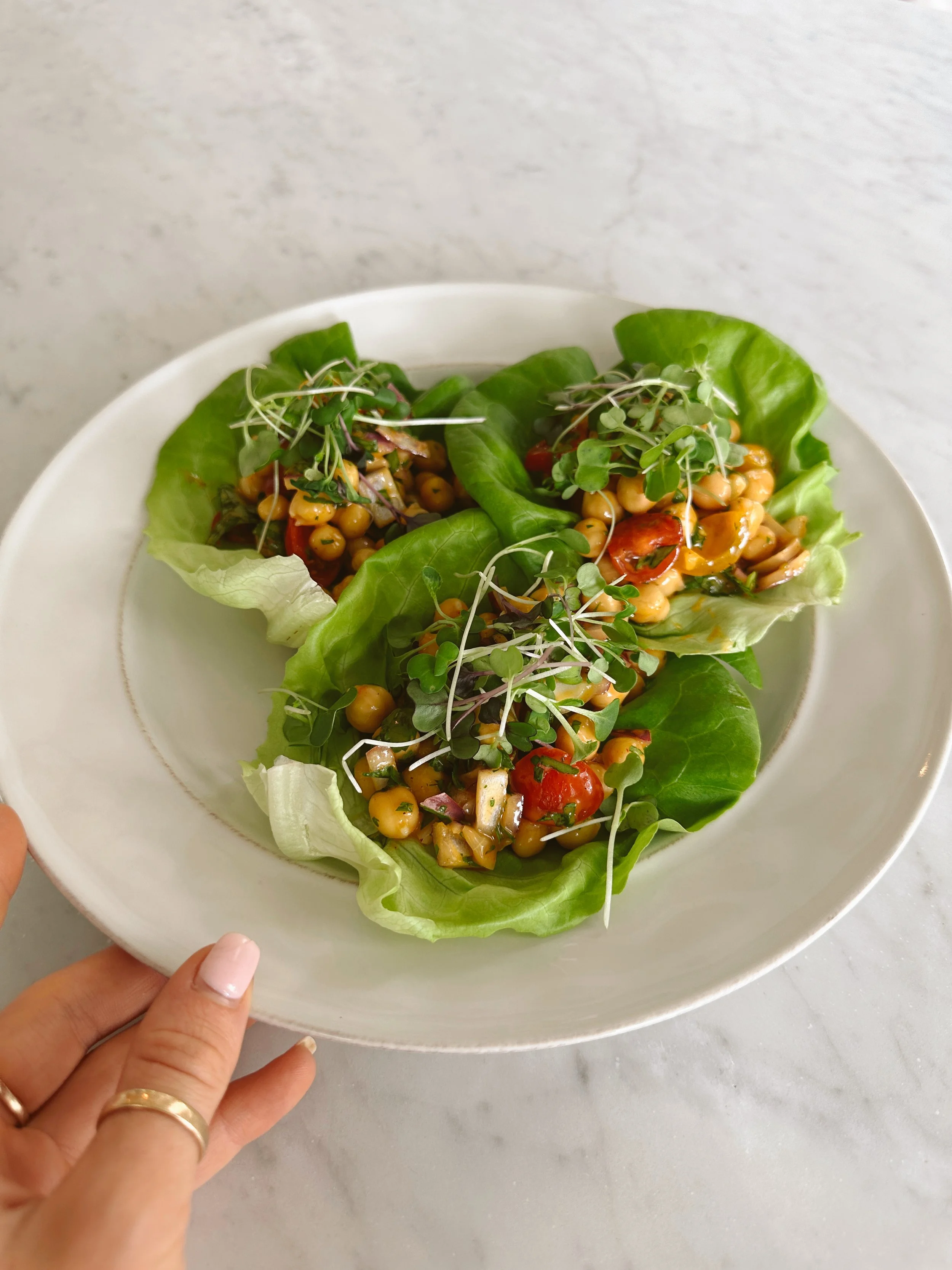 Buffalo Chickpea Lettuce Wraps