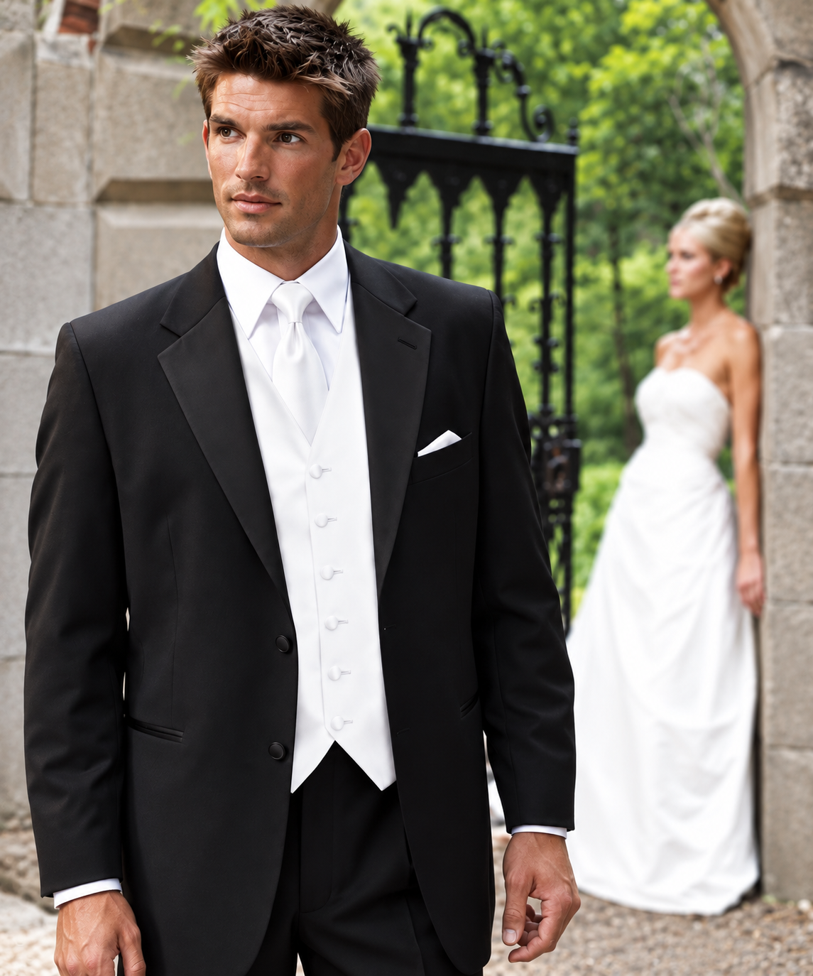 Sam Meyers Notch Style# 8021
Features:
Two Button Front, Satin Notch Lapel.