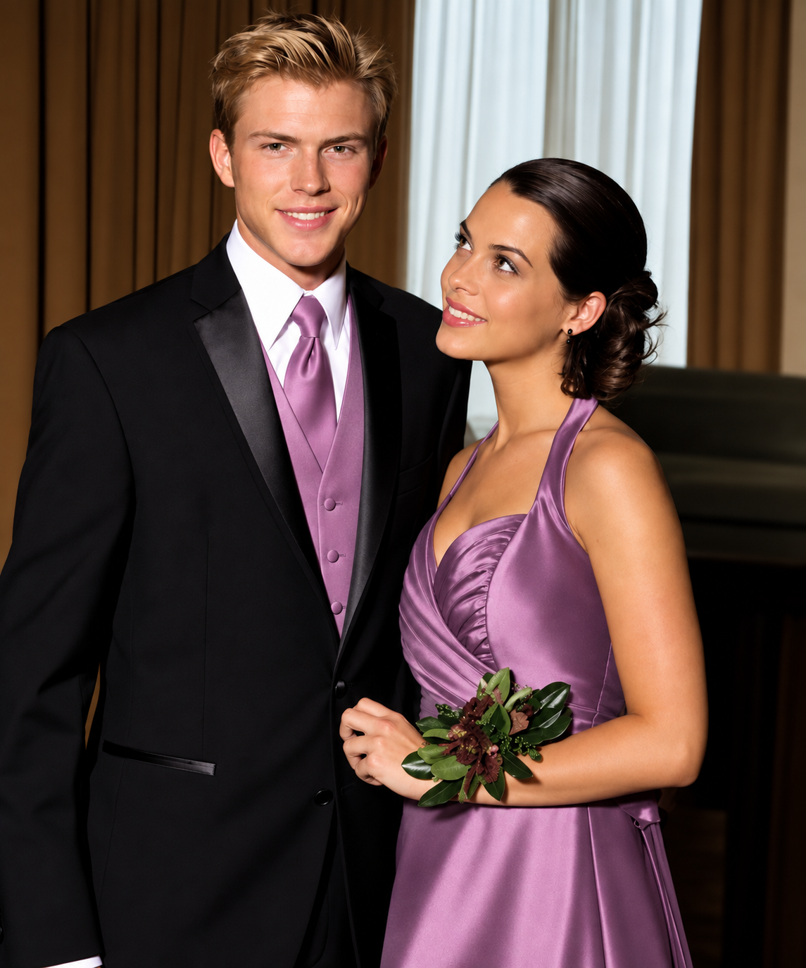 After Six Quatro Style# 848QTR
Features:
Two Button Front, Notch Double Lapel, Super 100s wool.