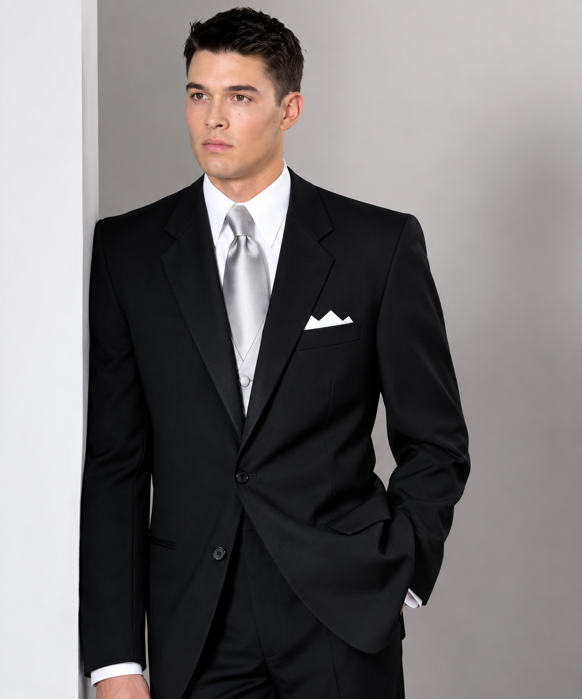 Sam Meyers Notch Suit Style# 8024
Features:
Two Button Front, Fabric Notch Lapel.
Available in larger sizes!