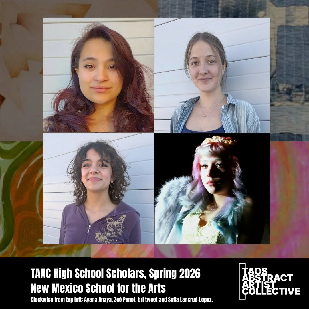 🔴 TAAC continues its collaboration with New Mexico School for the Arts in recognizing 4 exceptional high school seniors demonstrating dedication to abstraction with the TAAC HS Scholarship. This season we recognize Ayana Anaya, Zo&eacute; Penot, bri