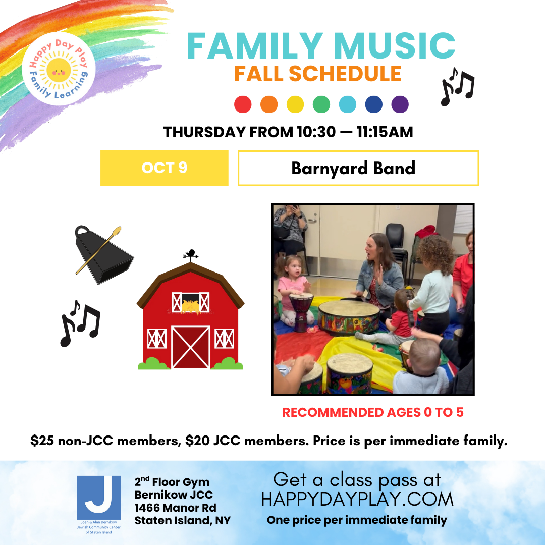 Family Music Class: BARNYARD BAND, Ages 0 to 5 Years