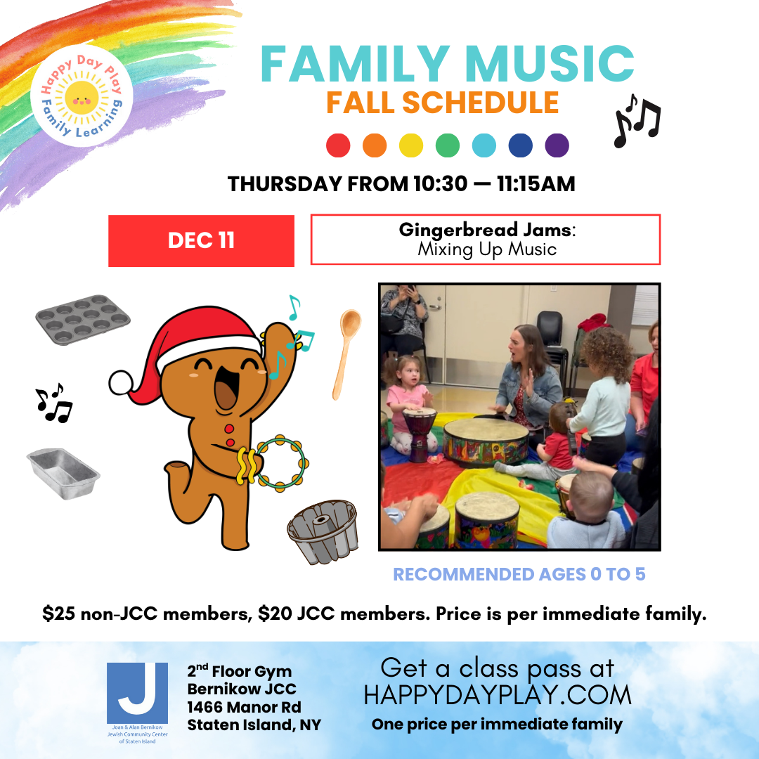 Family Music Class: GINGERBREAD JAMS: MIXING UP MUSIC, Ages 0 to 5 Years