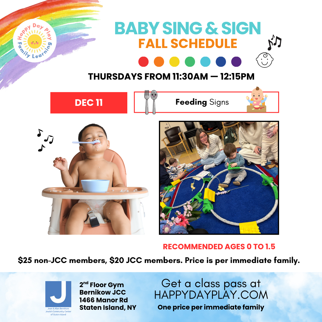 Baby Sing & Sign Class: FEEDING BABY SIGNS, Ages Birth to 1.5 Years