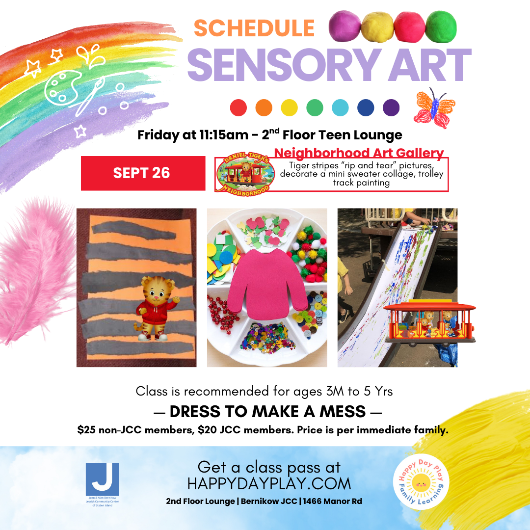 Sensory Art Class: DANIEL TIGER’S NEIGHBORHOOD ART GALLERY, Ages 3 Months to 5 Years