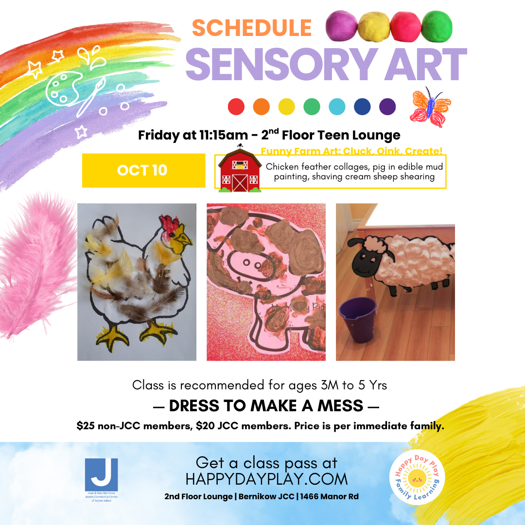 Sensory Art Class: FUNNY FARM ART: CLUCK, OINK, CREATE!, Ages 3 Months to 5 Years