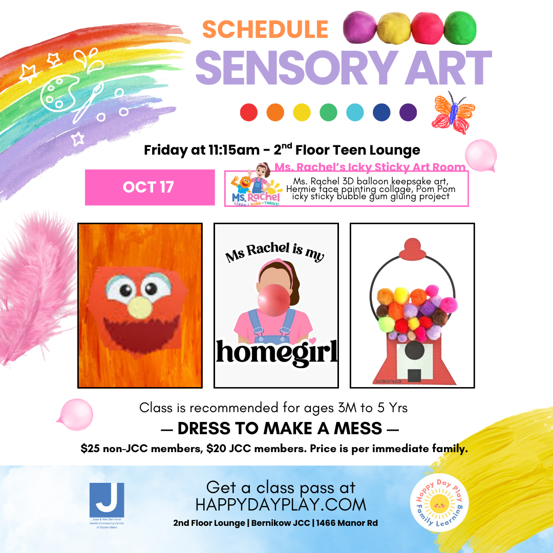 Sensory Art Class: MS. RACHEL’S ICKY STICKY ART ROOM, Ages 3 Months to 5 Years