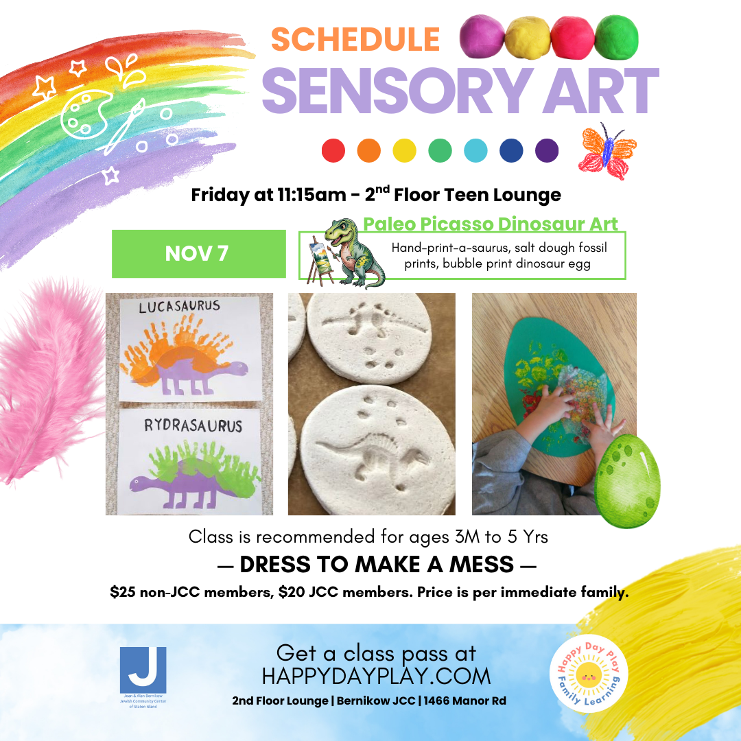 Sensory Art Class: PALEO PICASSO DINOSAUR ART, Ages 3 Months to 5 Years