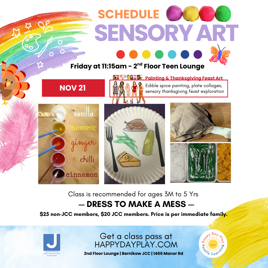 Sensory Art Class: SPICE GIRLS SPICE PAINTS & THANKSGIVING FEAST ART, Ages 3 Months to 5 Years