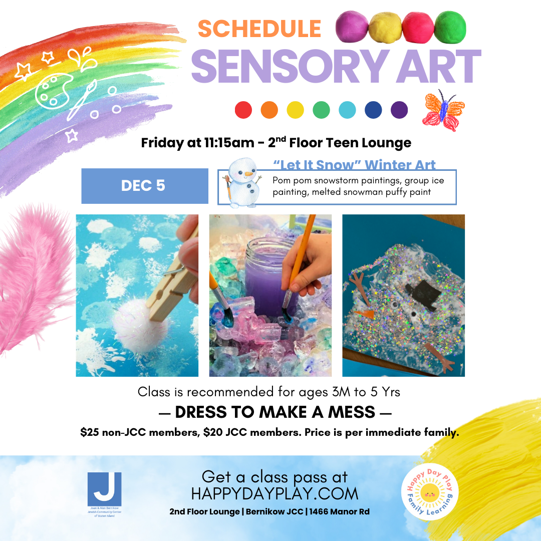 Sensory Art Class: LET IT SNOW! WINTER ART, Ages 3 Months to 5 Years