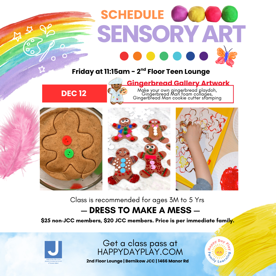 Sensory Art Class: GINGERBREAD GALLERY ART, Ages 3 Months to 5 Years