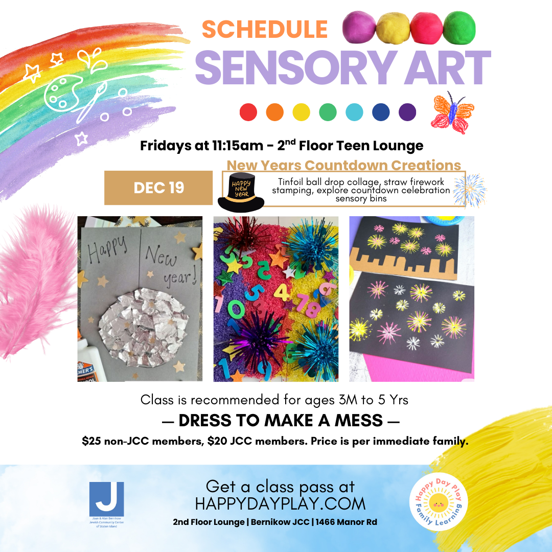 Sensory Art Class: NEW YEARS COUNTDOWN CREATIONS, Ages 3 Months to 5 Years